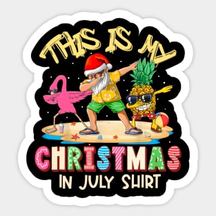 Christmas in July Shirt Dabbing Santa Summer Sticker